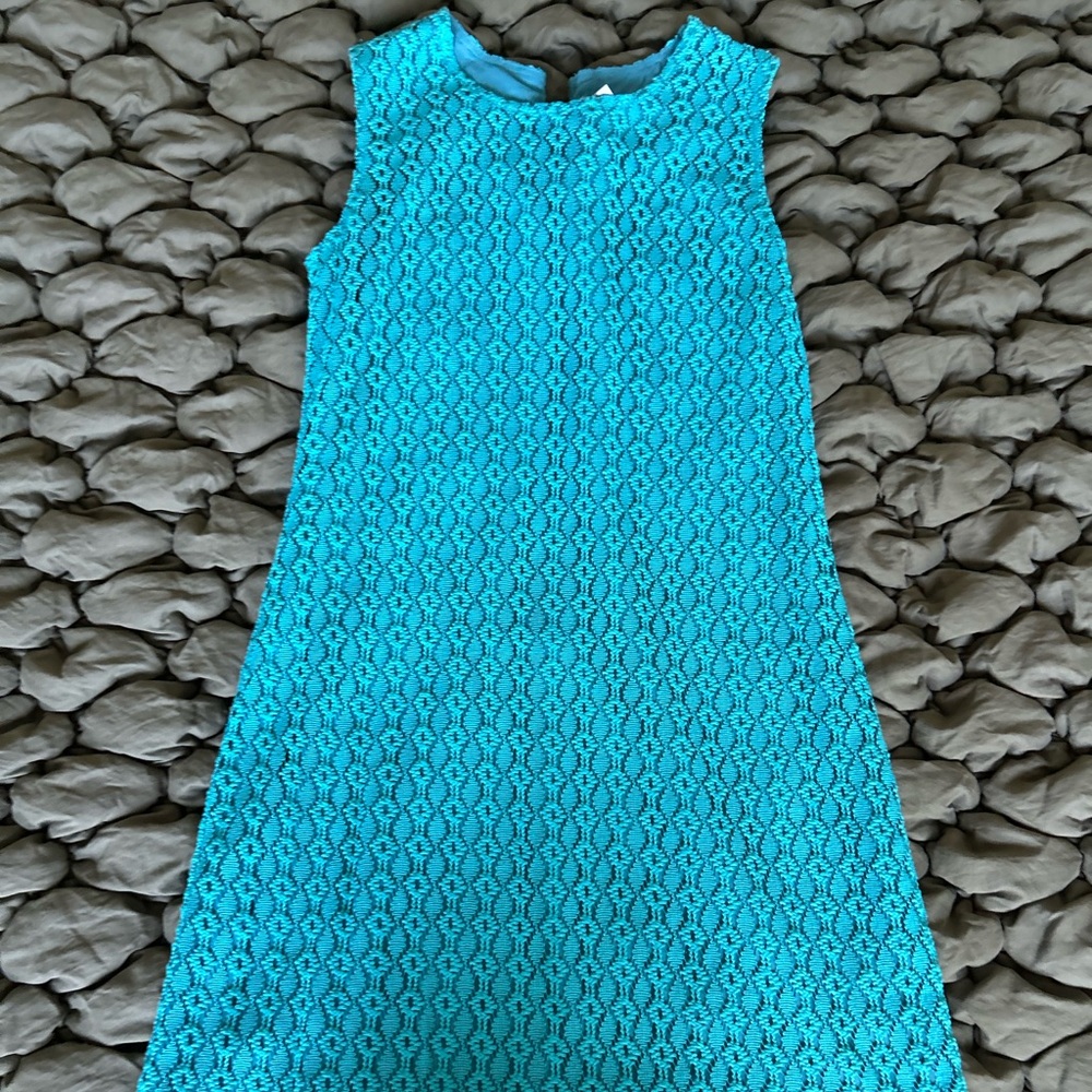 DKNY Turquoise Sleeveless Lace Dress
